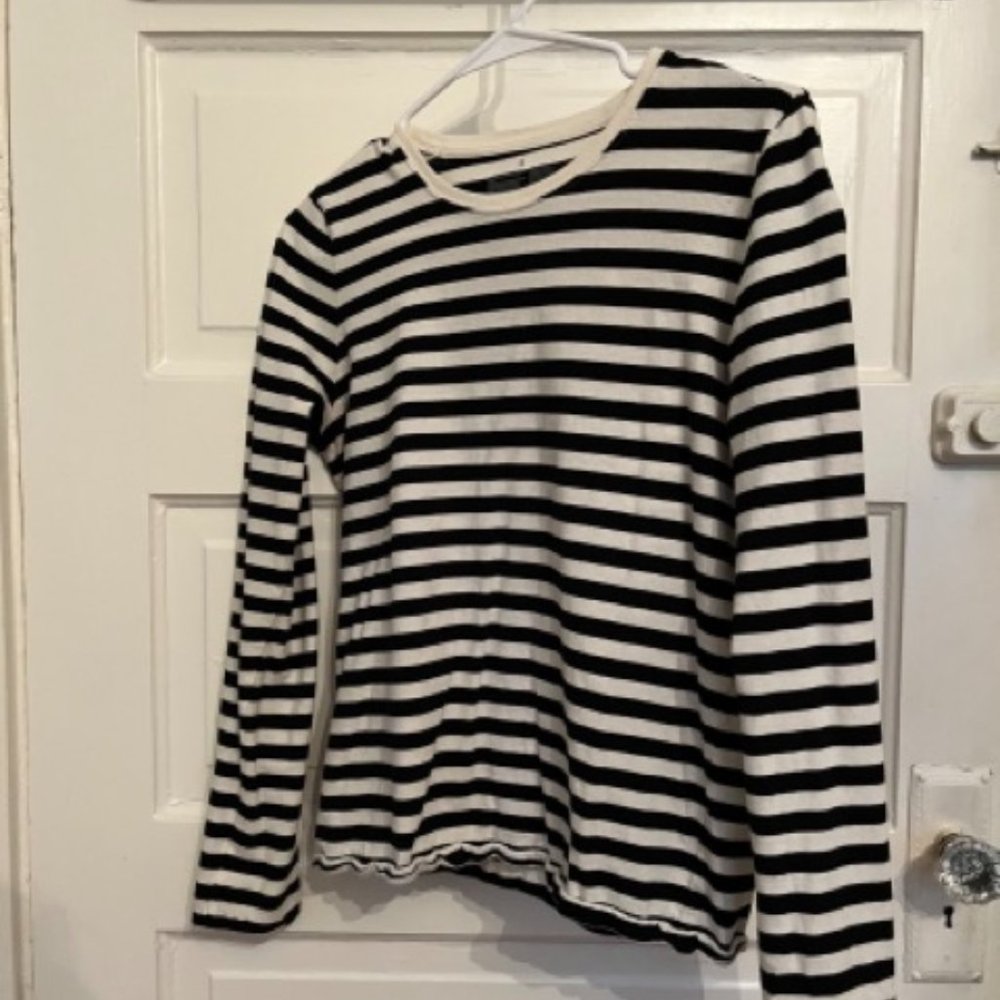 Muji Black & White Long-Sleeve Shirt